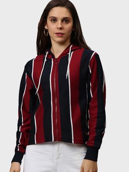 Campus Sutra - Multi-color Stripes Sweatshirt