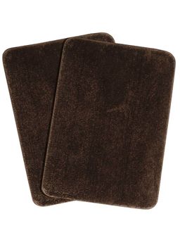 Saral Home - Brown Microfiber Anti Skid Bath Mat 35x50 cm (Pack of 2)