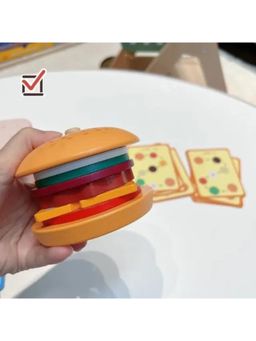 JOUETS BY EDUSPARK - Wooden Burger Stacking Educational Pretend Play Toy (3-5 Years)