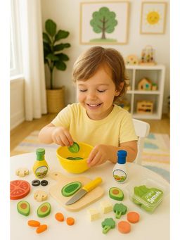 JOUETS BY EDUSPARK - Salad Chef Playset Food Kit Educational Kitchen Toy Set (3-5 Years)