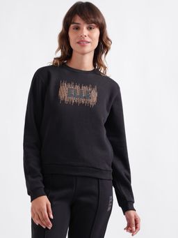 ELLE - Women Printed Full Sleeves Round Neck Sweatshirt