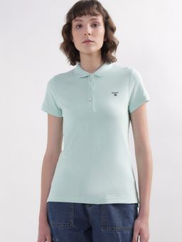 GANT - Women Green Solid Polo T-Shirt