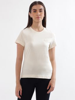 GANT - Women White Solid Round Neck T-Shirt