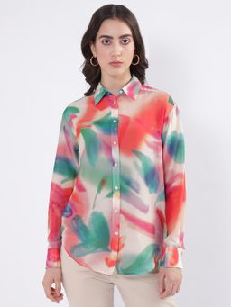 GANT - Women Printed Spread Collar Shirt