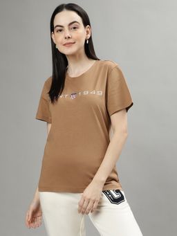 GANT - Women Printed Round Neck Short Sleeves T-Shirt