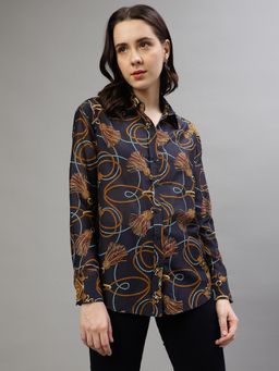 GANT - Women Printed Spread Collar Long Sleeves Shirt