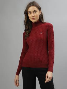 GANT - Women Solid Turtle Neck Full Sleeves Sweater