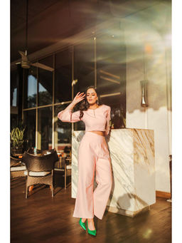 Couche - Crepe Box Crop and High Waisted Bottom Co-Ord (Set of 2)