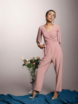 Couche - Pink Functional Tie-Up Jumpsuit