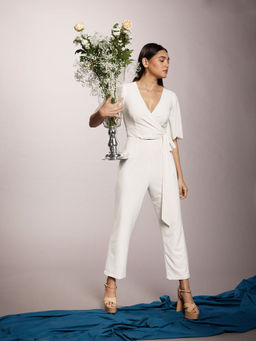 Couche - White Functional Tie-Up Jumpsuit