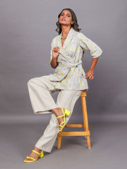 Couche - Notch Lapelled Belt with Jacket and Pant (Set of 3)