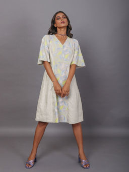 Couche - Grey Floral Butterfly Dress