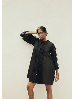 Couche - Black Button Down Swish Dress