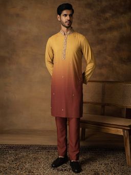 ISHA GUPTA TAYAL - Yellow Ombre Kurta and Pant Set