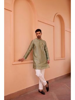 ISHA GUPTA TAYAL - Sage Green Dori and Hand Embroidered Kurta and Pant Set