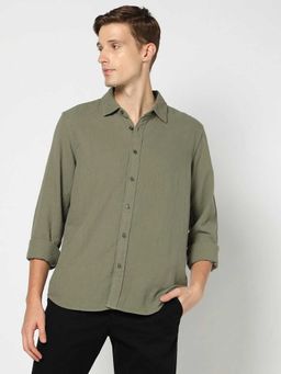 GAP - Cotton Collar Neck Full Sleeves Solid Shirt