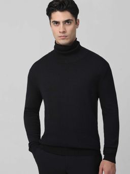 Mufti - Viscose Blend Full Sleeves Turtle Neck Solid Sweatshirt