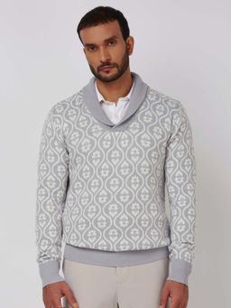 Mufti - Cotton Full Sleeves Collar Neck Floral Sweatshirt