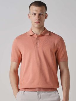 Mufti - Cotton Half Sleeves Collar Neck Solid Polo T-Shirt