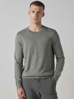 Mufti - Cotton Full Sleeves Crew Neck Solid Sweatshirt