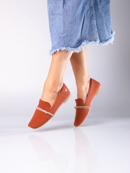 Monrow - Women Kayla Brown Flat Ballerinas