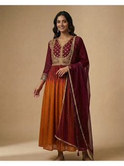 SPAN - Women Santoon Embroidered Multicolor Kurta And Pant With Dupatta
