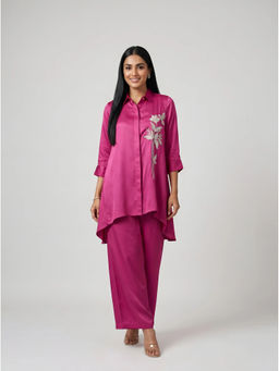 Barara Ethnic - Pink Embroidered Co-Ord Set