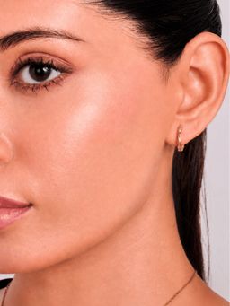 ELRA - Women Gold Stones Hoops Pair of Earrings