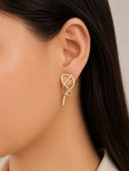 ELRA - Women White Stones Drops & Danglers Pair of Earrings