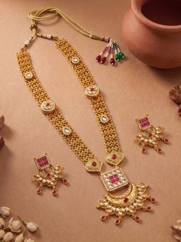 Estele - Women Pink Stones Jewellery Set