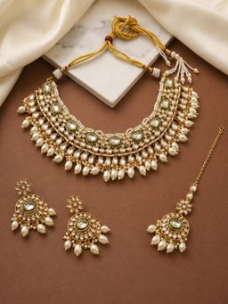 Estele - Women White Stones Jewellery Set