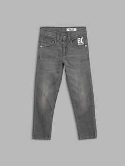 Blue Giraffe - Boys Grey Solid Jeans