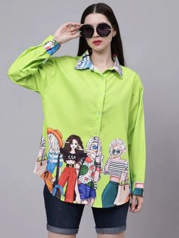 ANNY - Green Holiday Girls Oversized Shirt