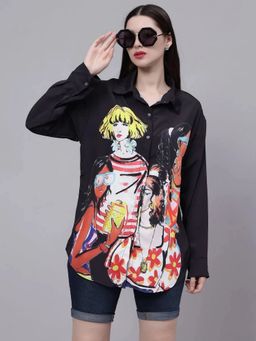 ANNY - Black Hip-Hop Girls Oversized Shirt