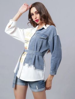 ANNY - White Stylish Oversized Shirt
