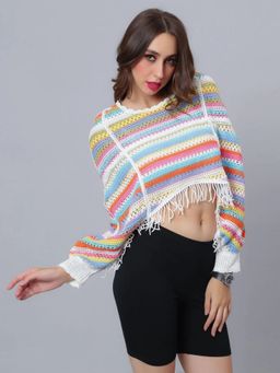 ANNY - Multi-Color Crochet Crop Top