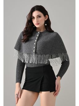 ANNY - Grey Pearl Top And Cape
