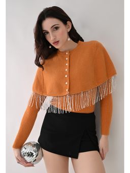 ANNY - Mustard Pearl Top And Cape