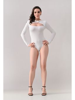 ANNY - White Full Sleeves Bodysuit