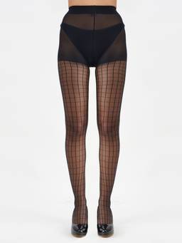 NEXT2SKIN - Womens Nylon Sheer Transparent Pattern Pantyhose Stocking - Black