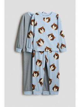 H&M - Boys Blue 2-Pack Printed Cotton Pyjamas And Tops