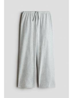 H&M - Girls Grey Ribbed Cotton Pyjama Bottoms