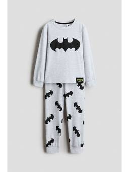 H&M - Boys Grey Printed Cotton Pyjamas And Top