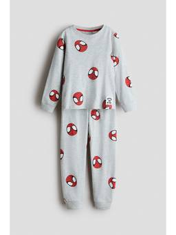 H&M - Boys Grey Printed Cotton Pyjamas And Top