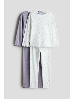 H&M - Girls Multi-Color 2-Pack Patterned Cotton Pyjamas And Tops