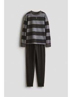 H&M - Boys Grey Cotton Joggers And Top
