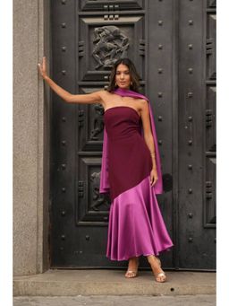 FancyPants - Wine Not Maxi Dress with Scarf