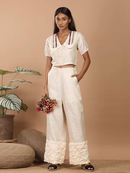LABEL NIYAMI - Off White Peter Pan Co-Ord Set