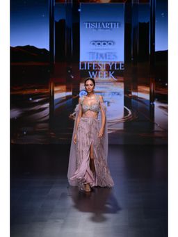 TISHARTH BY SHIVANI - Pink Bralette with Tulle Skirt