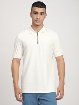 R&B - Mens Textured Regular Polo T-Shirt